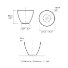 Fregadero cónico de encimera de arcilla refractaria torneada a mano - Orbite viadurini