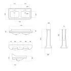 Lavabo tipo consola de columna en cerámica con doble lavabo Made in Italy - Wollie viadurini