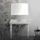 Consola de lavabo de cerámica blanca Made in Italy de estilo clásico - Wollie viadurini