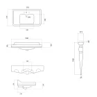 Consola de lavabo de cerámica blanca Made in Italy de estilo clásico - Wollie viadurini
