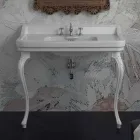 Lavabo consola en cerámica blanca de diseño clásico italiano, Swami. viadurini