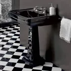 Lavabo consola sobre columna vintage en cerámica Made in Italy - Marwa viadurini