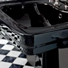Lavabo consola sobre columna vintage en cerámica Made in Italy - Marwa viadurini