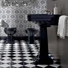 Lavabo consola sobre columna vintage en cerámica Made in Italy - Marwa viadurini