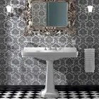 Lavabo consola sobre columna vintage en cerámica Made in Italy - Marwa viadurini