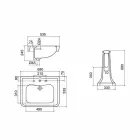 Consola Lavabo sobre columna Vintage de cerámica Made in Italy - Marwa viadurini