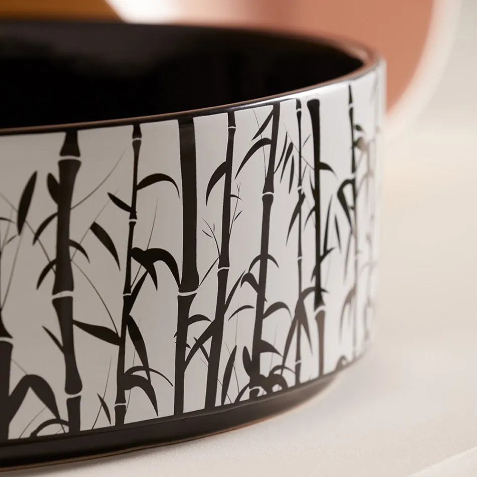 Lavabo sobre encimera para baño en gres porcelánico Made in Italy - Sobre viadurini