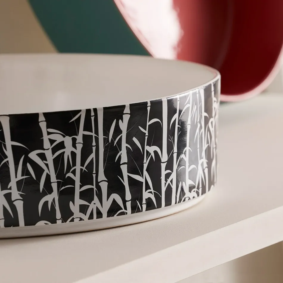 Lavabo sobre encimera para baño en gres porcelánico Made in Italy - Sobre viadurini