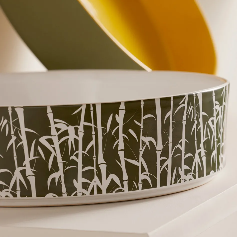 Lavabo sobre encimera para baño en gres porcelánico Made in Italy - Sobre viadurini