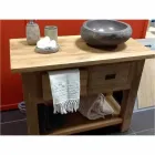 Lavabo sobre encimera artesanal en piedra natural Modern River - Aurea viadurini