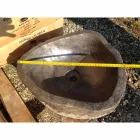 Lavabo sobre encimera artesanal en piedra natural Modern River - Aurea viadurini