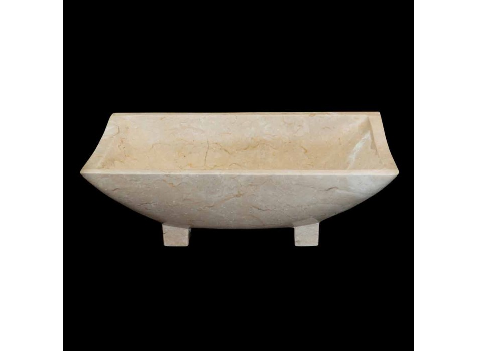 Lavabo de baño de diseño en piedra natural Iria, pieza única viadurini