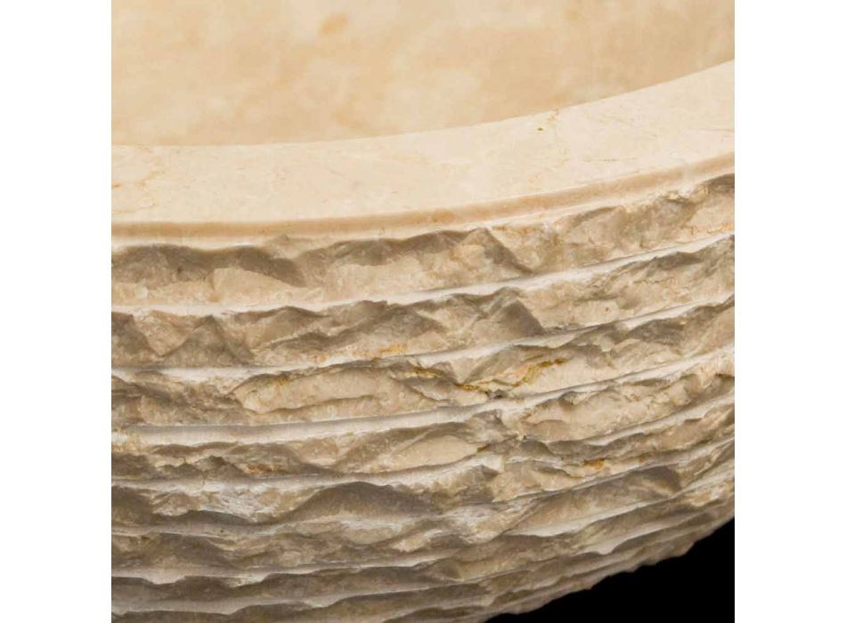 Lavabo Blanco apoyar piedra natural Finn, una pieza viadurini