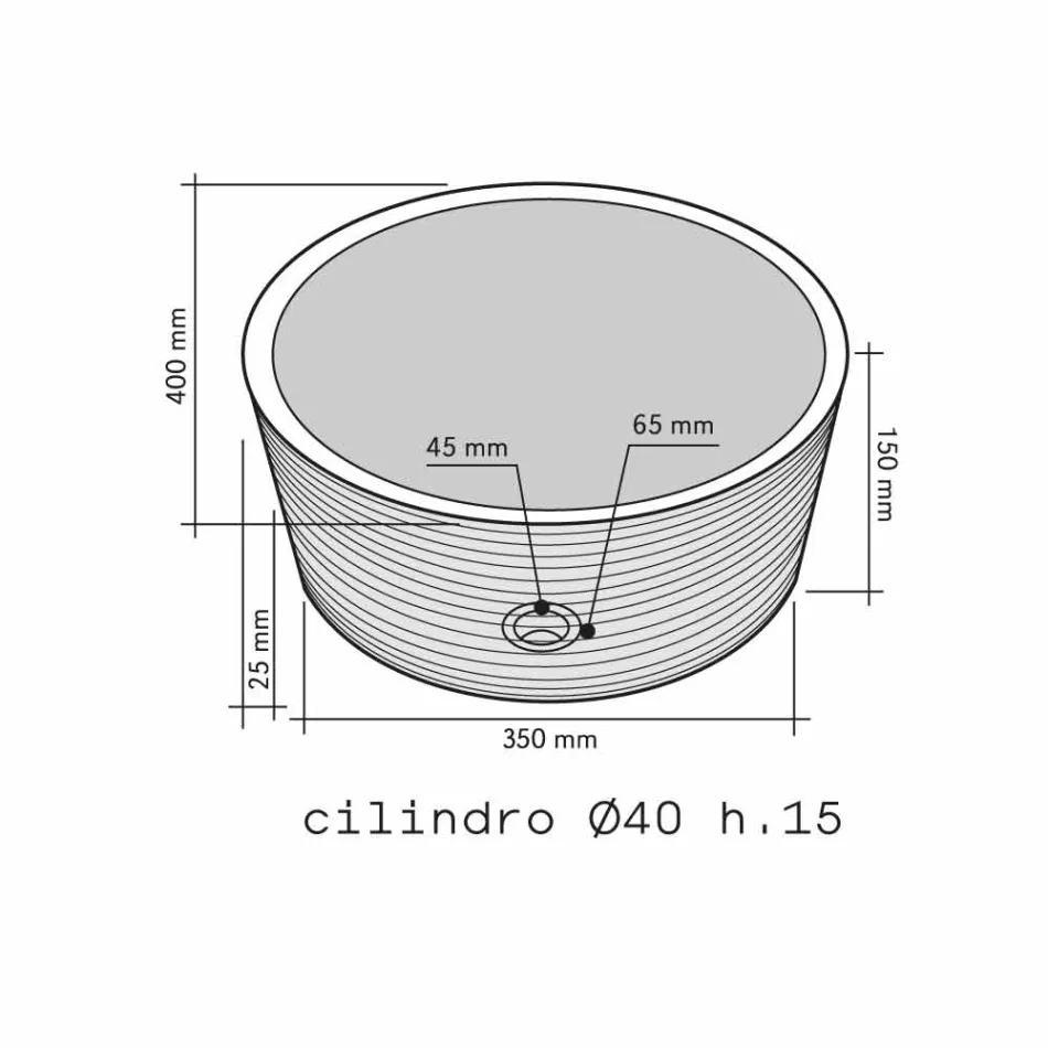 Encimera soporte cilíndrico Piedra Natural Beige Ampat viadurini