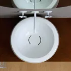 Lavabo de cerámica de diseño circular hecho en Italia Elisa viadurini