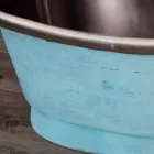 Lavabo acabado en hierro blanco y verdín Cala viadurini