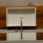 Lavabo sobre encimera con diseño de cerámica neoclásica realizado en Italia Debora viadurini
