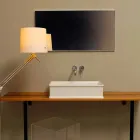 Lavabo sobre encimera con diseño de cerámica neoclásica realizado en Italia Debora viadurini