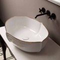 Lavabo sobre encimera de cerámica de diseño en oro blanco realizado en Italia Oscar