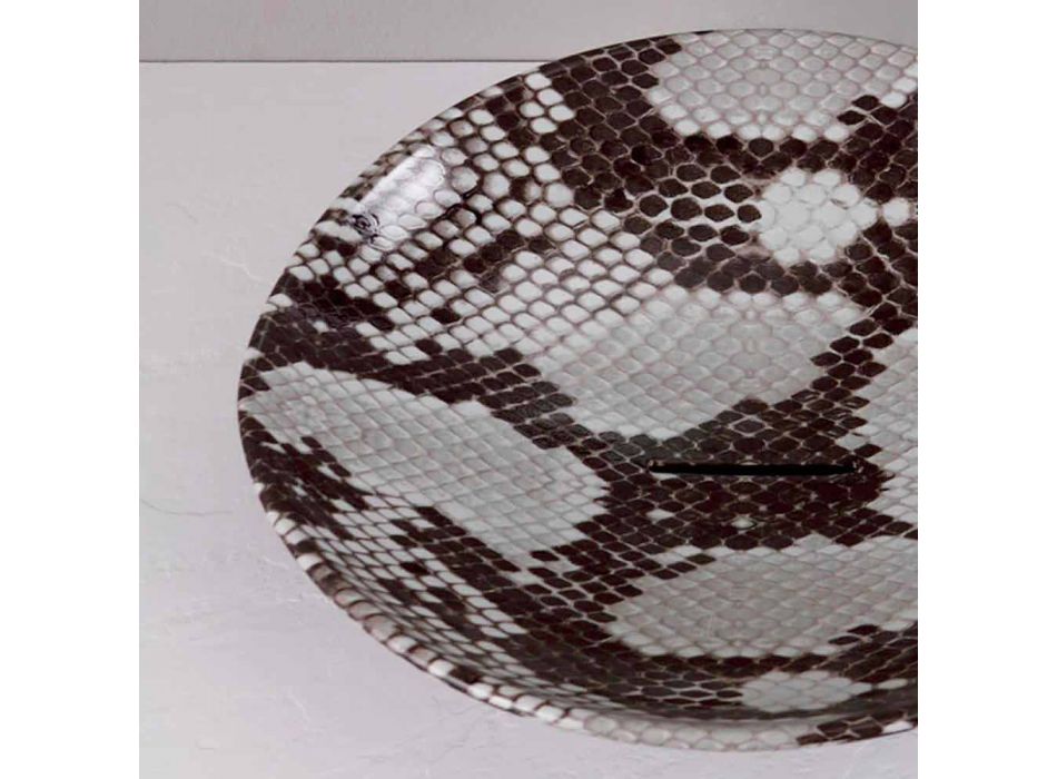 Lavabo sobre encimera de diseño de cerámica realizado en Italy Animals viadurini