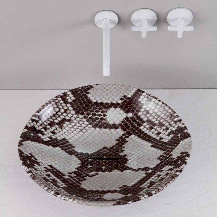 Lavabo sobre encimera de diseño de cerámica realizado en Italy Animals viadurini