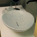 Lavabo sobre encimera de diseño de piel de serpiente blanco hecho Italia Animals