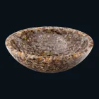 soporte de diseño encimera de resina artificial y piedra de ágata Ofelia viadurini