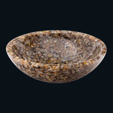 soporte de diseño encimera de resina artificial y piedra de ágata Ofelia viadurini