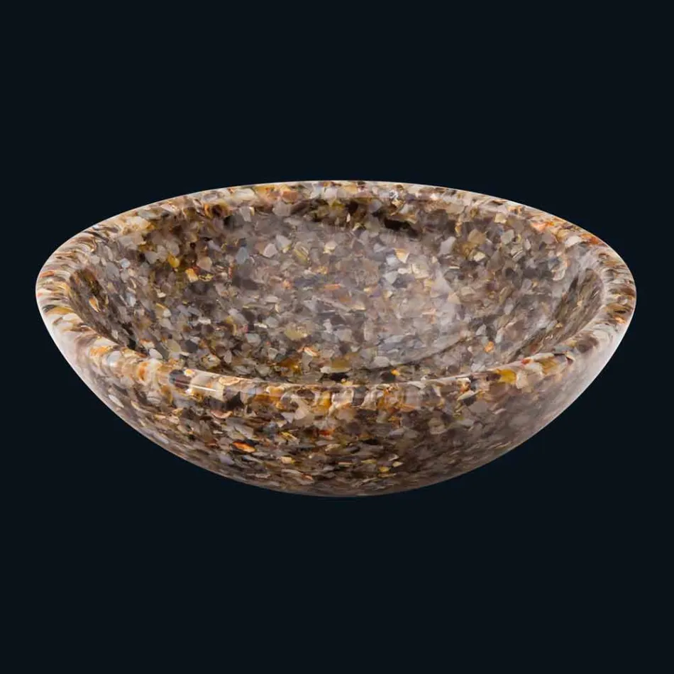 soporte de diseño encimera de resina artificial y piedra de ágata Ofelia viadurini