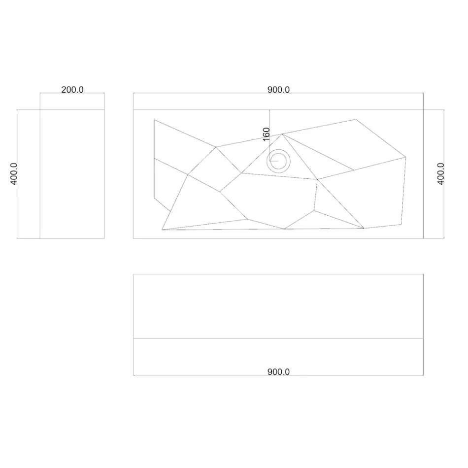 Lavabo de encimera de diseño moderno, hecho en Italia. viadurini