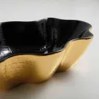 Lavabo sobre encimera de diseño negro y dorado hecho en Italia Cubo viadurini