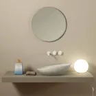 Lavabo blanco de cerámica con diseño de pitón fabricado en Italia Brillante viadurini