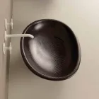 Lavabo sobre encimera de cerámica, negro, python, hecho en Italia Brillante viadurini