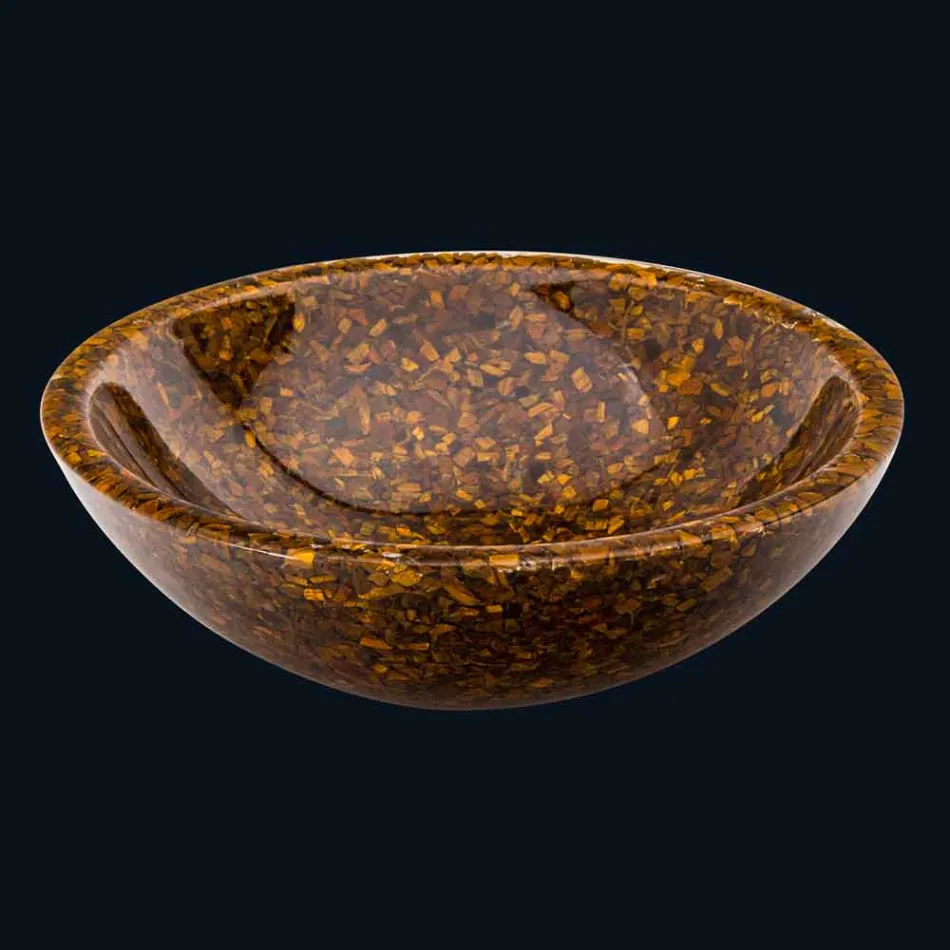 lavabo de diseño con piedra inserta ojo del tigre de la OUA viadurini