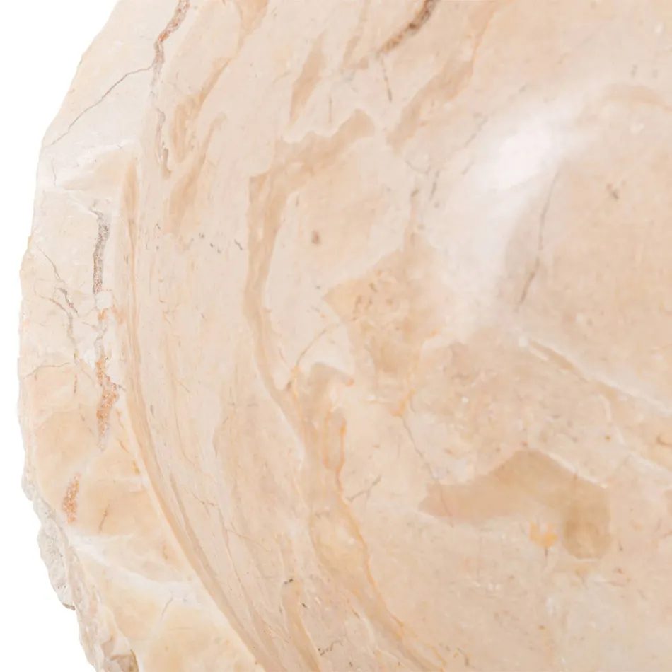 Lavabo sobre encimera de diseño hecho a mano en mármol erosi, Busseto viadurini