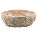 Lavabo sobre encimera de diseño hecho a mano en mármol erosionado, Busseto