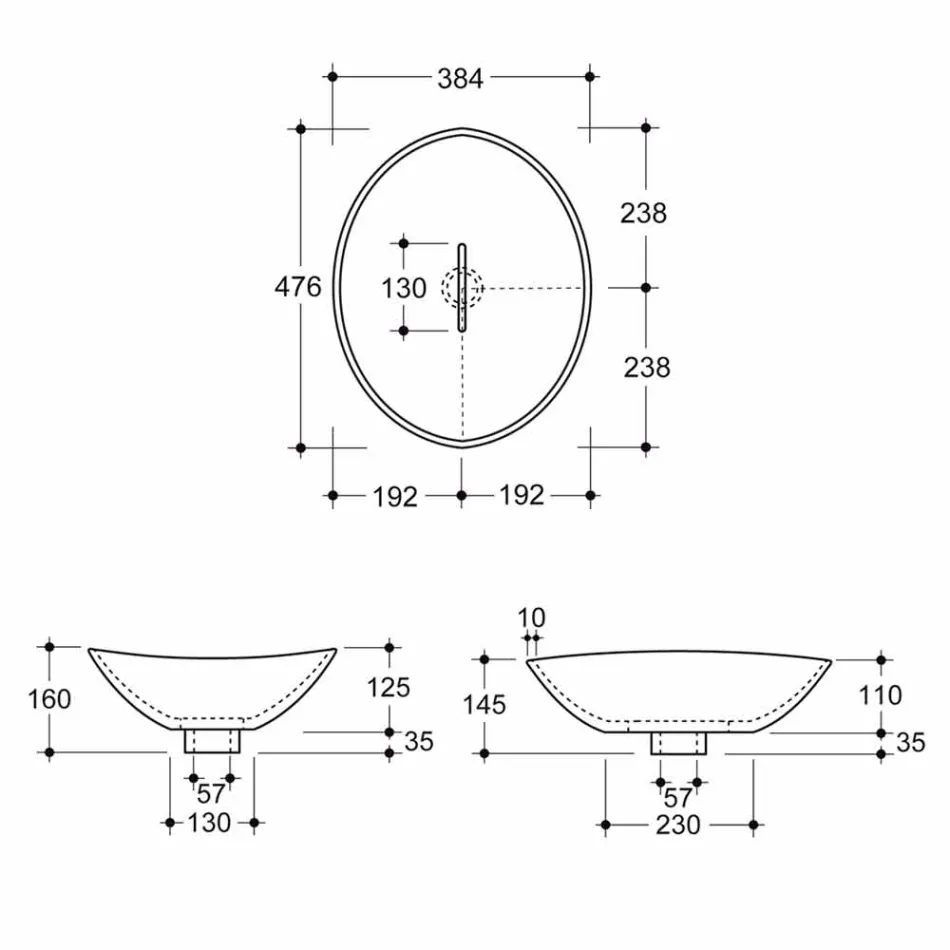 Lavabo sobre encimera de cerámica de diseño realizado en Italia Animals viadurini