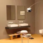 Lavabo rectangular de cerámica de diseño realizado en Italia Dalia viadurini