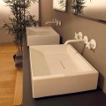 Lavabo rectangular de cerámica de diseño realizado en Italia Dalia