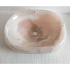 Lavabo sobrencimera moderno de ónice rosa Baffo, pieza única viadurini