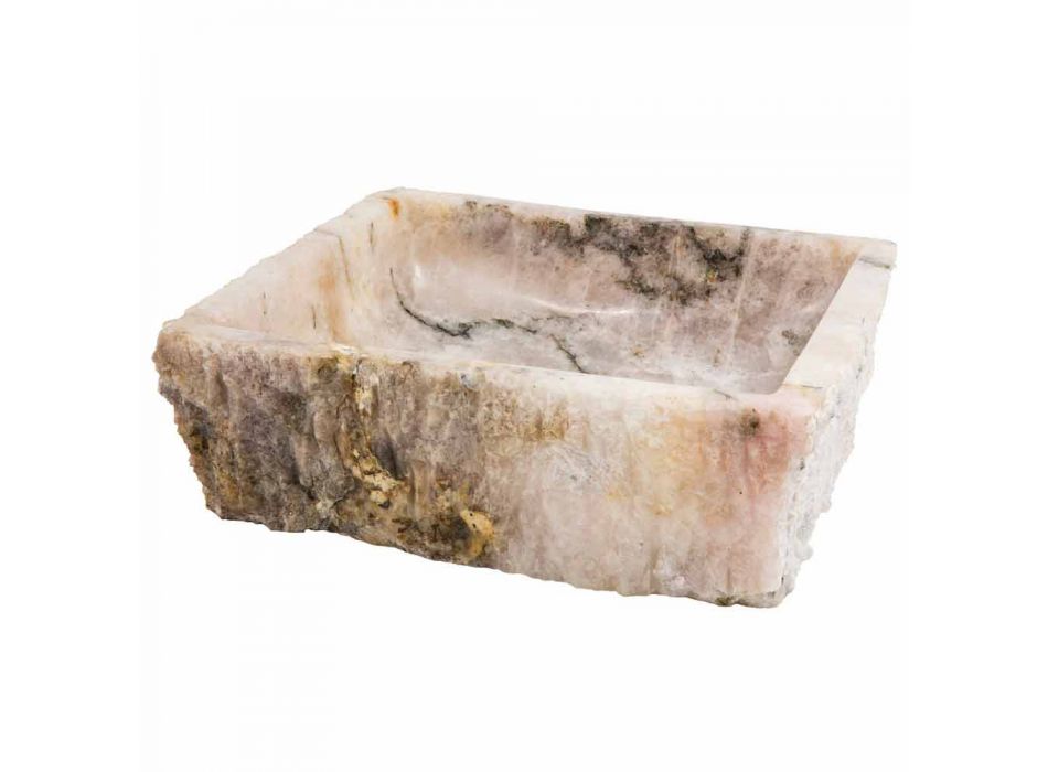 soporte de diseño piedra de cuarzo ahumado lavabo Rose, una pieza viadurini