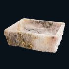soporte de diseño piedra de cuarzo ahumado lavabo Rose, una pieza viadurini