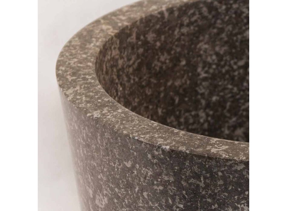Lavabo sobre encimera de diseño en piedra natural gris Zhen viadurini