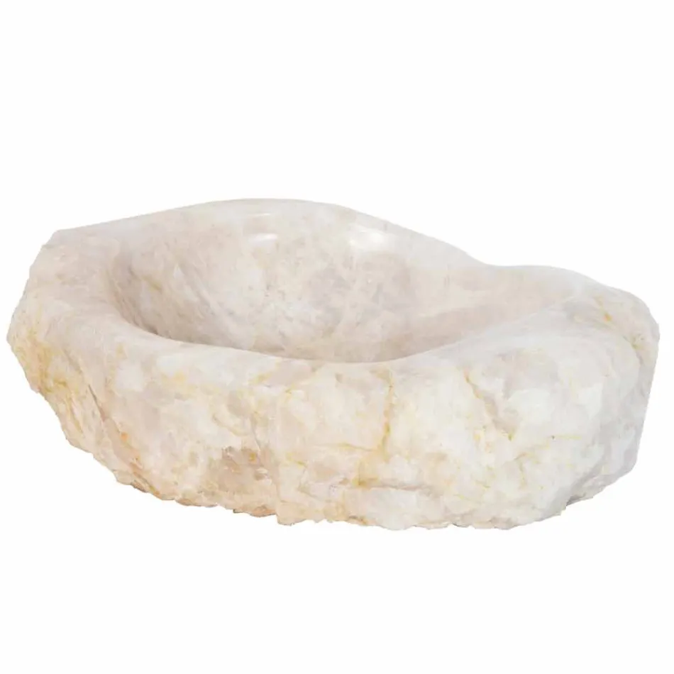 lavabo de cristal de cuarzo soporte de diseño Iva, hecho a mano viadurini