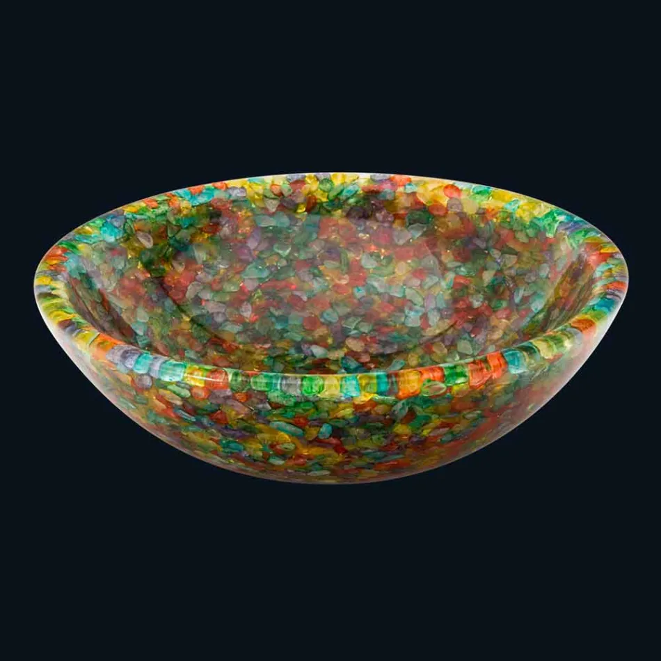 soporte de diseño encimera de resina artificial y cuarzo Nita viadurini