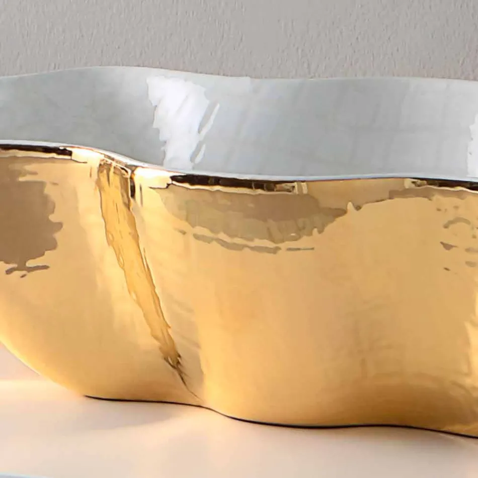 Lavabo de cerámica de diseño moderno hecho en cubo de Italia. viadurini