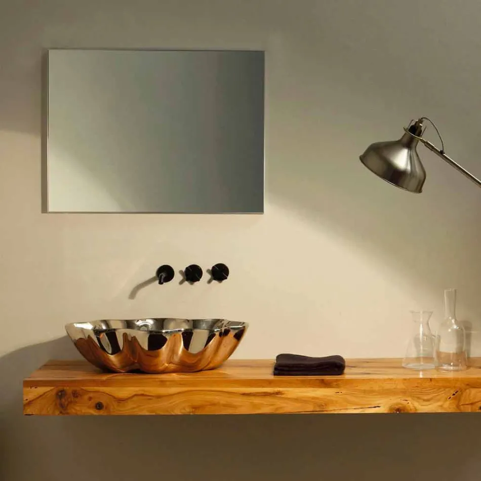 Lavabo de cerámica de diseño moderno fabricado en Italia Cubo viadurini