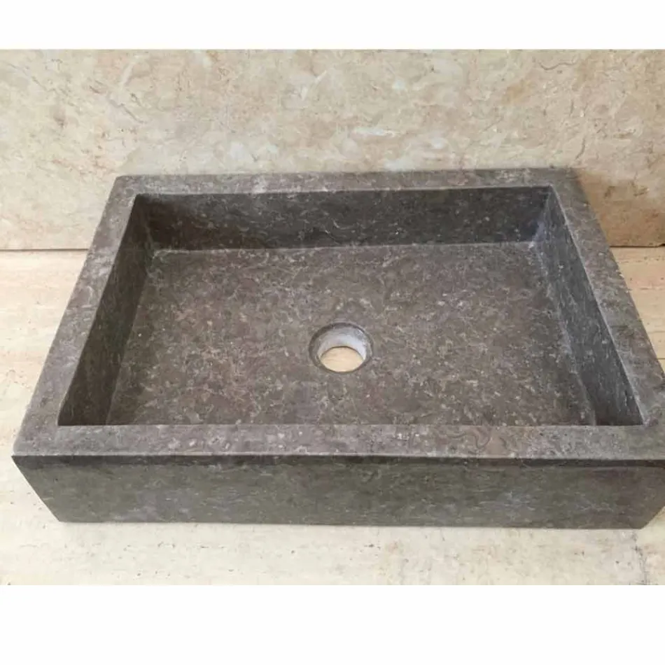 Lavabo de diseño de una pieza Jeff en piedra natural viadurini