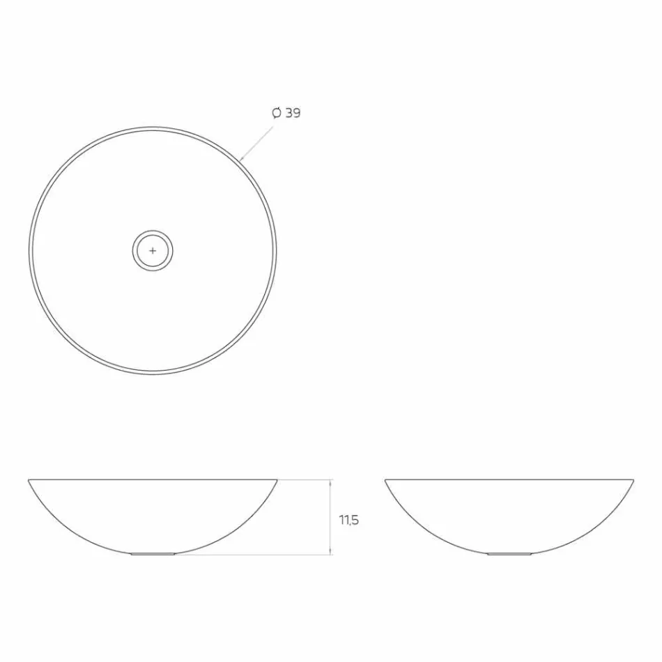 Lavabo de pie moderno y circular hecho en Italia, Donnas viadurini