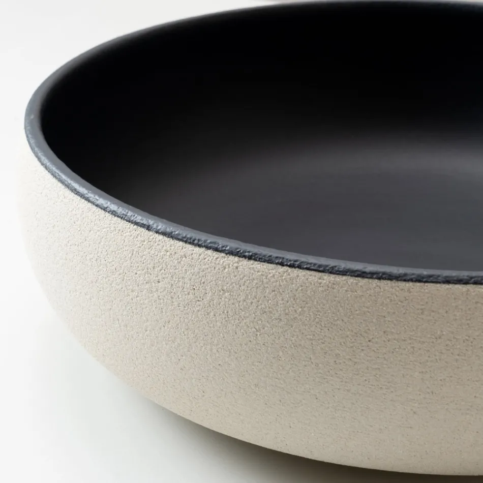 Lavabo de encimera de arcilla Raku clara u oscura torneada a mano - Prisma viadurini